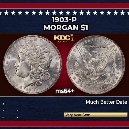 1903-p Morgan Dollar $1 Grades ms64+