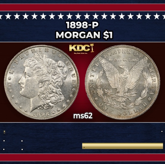 1898-p Morgan Dollar $1 Grades ms62
