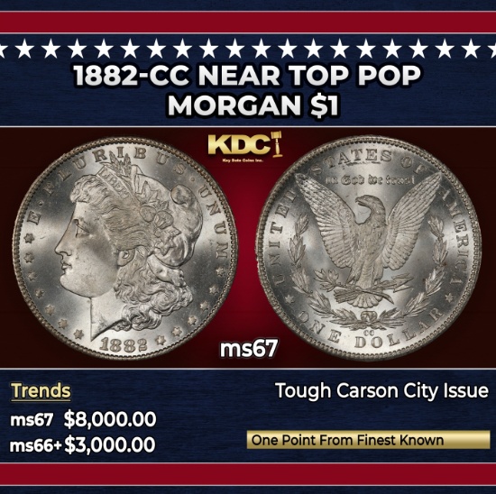 1882-cc Morgan Dollar Near Top Pop $1 ms67 SEGS