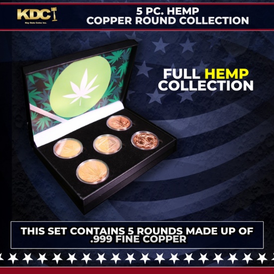 5 Copper Coin Weed/Hemp Set 5oz Of Copper