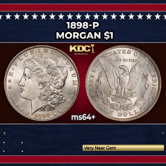 1898-p Morgan Dollar $1 Grades ms64+