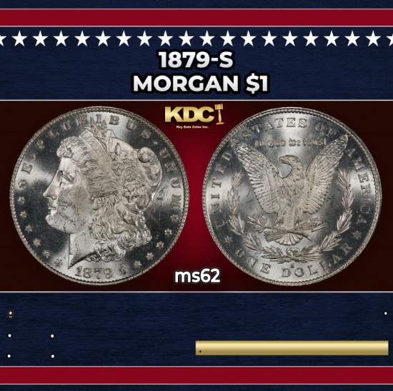 1879-s Morgan Dollar $1 Grades ms62