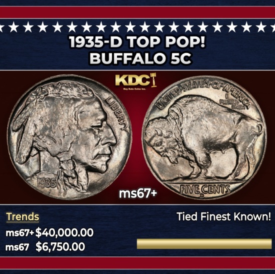 1935-d Buffalo Nickel TOP POP! 5c ms67+ SEGS