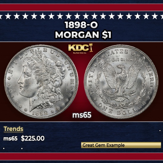 1898-o Morgan Dollar $1 Grades ms65