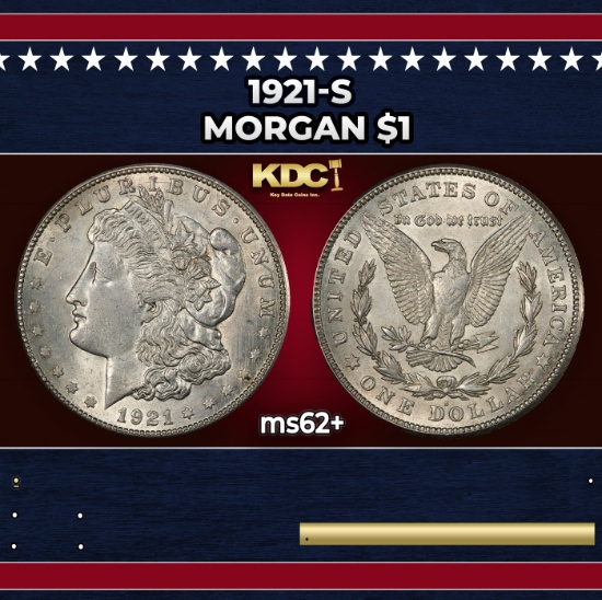 1921-s Morgan Dollar $1 Grades ms62+