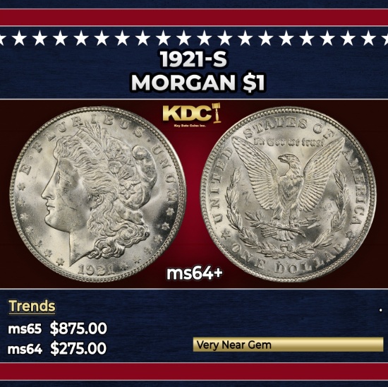 1921-s Morgan Dollar $1 Grades ms64+