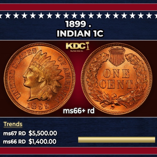 1899 Indian Cent . 1c ms66+ rd SEGS