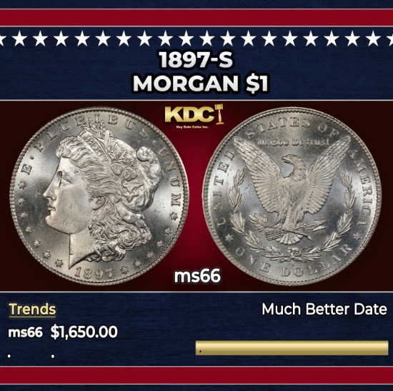 1897-s Morgan Dollar $1 ms66 SEGS