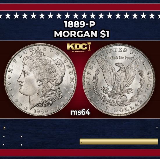 1889-p Morgan Dollar $1 Grades ms64