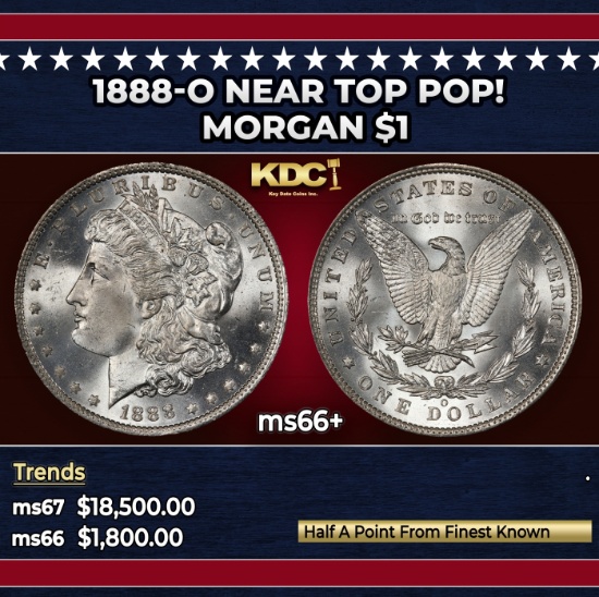 1888-o Morgan Dollar Near Top Pop! $1 ms66+ SEGS