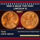 1930-s Lincoln Cent Near Top Pop! 1c Grades ms66 rd