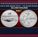 Gun & Rod (Bass) Style - 1 oz Silver Round Round