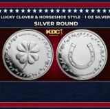 Lucky Clover & Horseshoe Style - 1 oz Silver Round Round