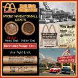 Lincoln Wheat Cent 1c Mixed Roll Orig Brandt McDonalds Wrapper, 1912-p end, Indian other end