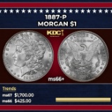 1887-p Morgan Dollar $1 ms66+ SEGS