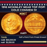 1916 McKinley Gold Commem Dollar Near Top Pop! 1 ms67+ SEGS