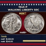 1945-p Walking Liberty Half Dollar 50c ms66+ SEGS