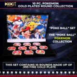 10 Coin Pokemon Gold Plated Round Collection 