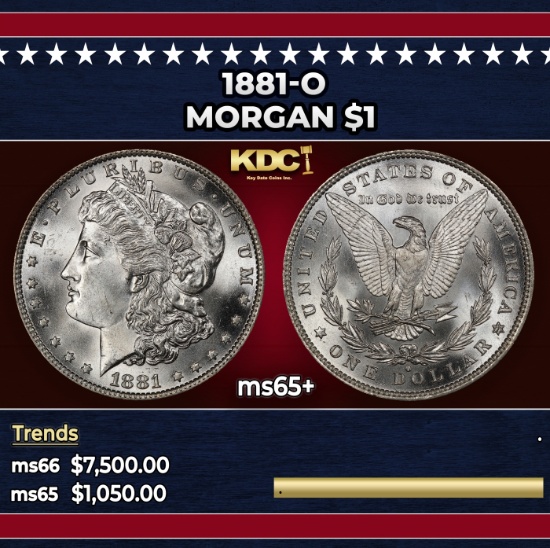 1881-o Morgan Dollar $1 ms65+ SEGS
