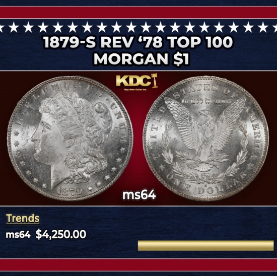 1879-s Rev '78 Top 100 Morgan Dollar $1 ms64 SEGS