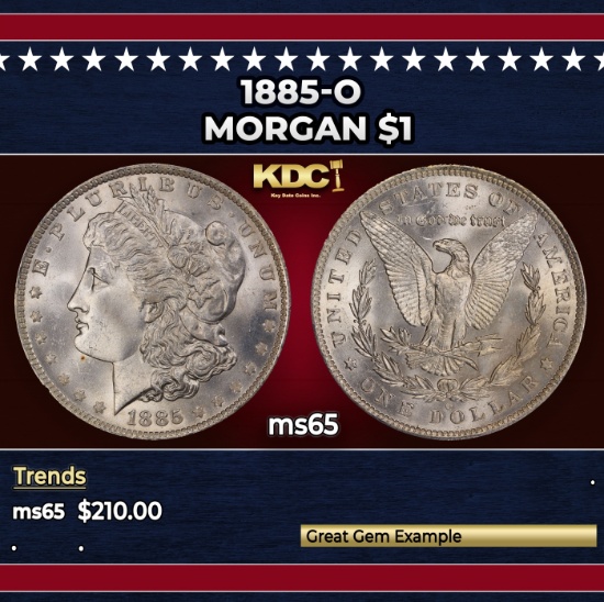 1885-o Morgan Dollar $1 Grades ms65