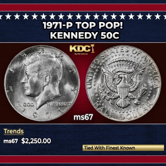 1971-p Kennedy Half Dollar TOP POP! 50c ms67 SEGS