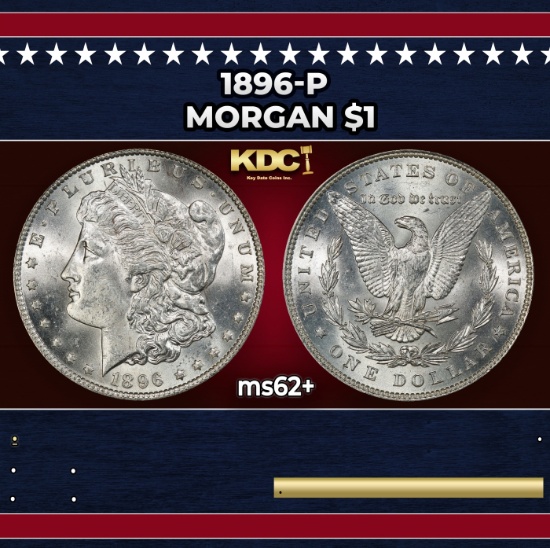 1896-p Morgan Dollar $1 Grades ms62+