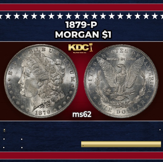 1879-p Morgan Dollar $1 Grades ms62