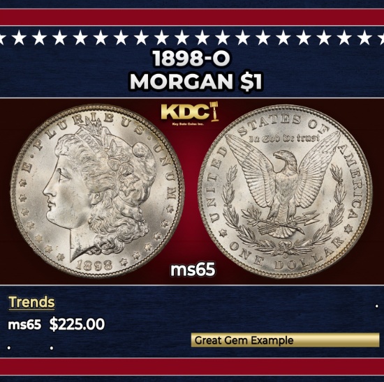 1898-o Morgan Dollar $1 Grades ms65