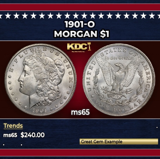 1901-o Morgan Dollar $1 Grades ms65