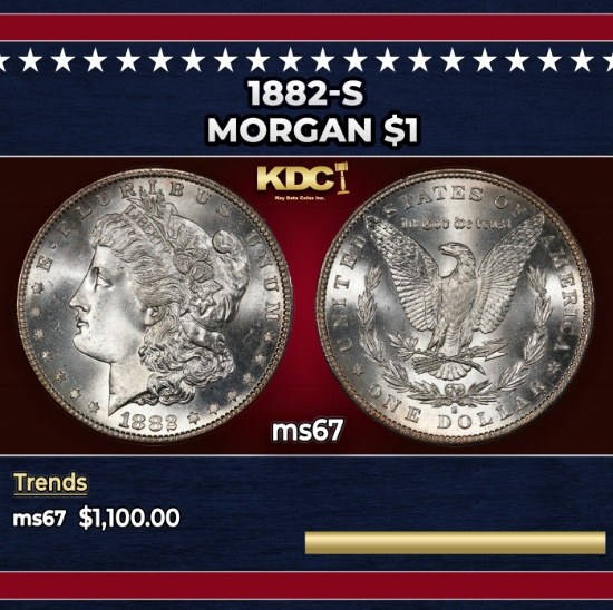1882-s Morgan Dollar $1 ms67 SEGS