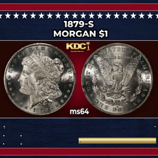 1879-s Morgan Dollar $1 Grades ms64