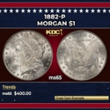 1882-p Morgan Dollar $1 Grades ms65