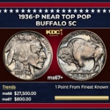 1936-p Buffalo Nickel Near Top Pop 5c ms67+ SEGS