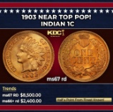 1903 Indian Cent Near Top Pop! 1c ms67 rd SEGS