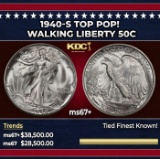 1940-s Walking Liberty Half Dollar TOP POP! 50c ms67+ SEGS