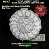 10x **STAR NOTES** 1957 $1 Blue Seal Silver Certificates Grades CU