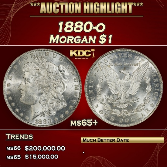 1880-o Morgan Dollar $1 ms65+ SEGS