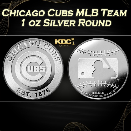 Chicago Cubs MLB Team - 1 oz Silver Round Round