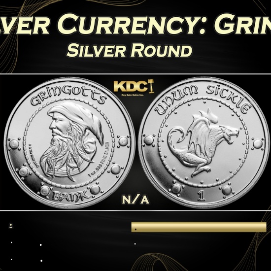 Harry Potter 1 oz Silver Currency: Gringotts Sickle Round Round