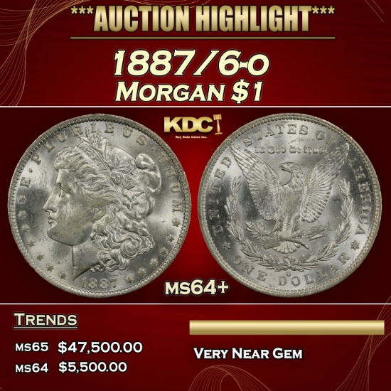 1887/6-o Morgan Dollar $1 ms64+ SEGS