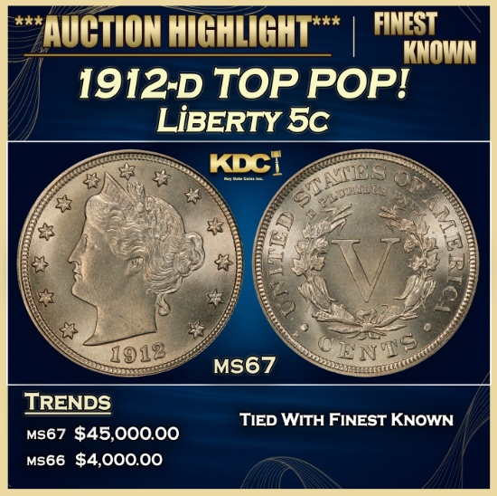 1912-d Liberty Nickel TOP POP! 5c ms67 SEGS