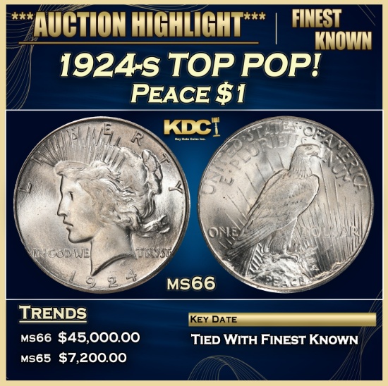 1924-s Peace Dollar TOP POP! $1 ms66 SEGS