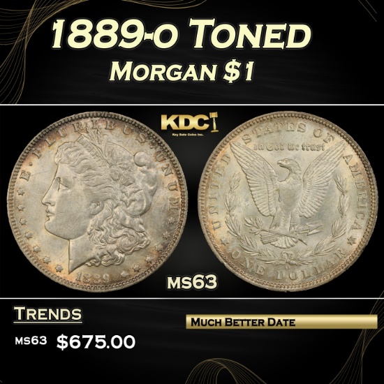 1889-o Morgan Dollar Toned $1 Grades ms63