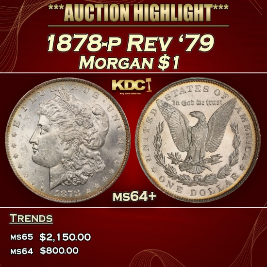 1878-p Rev '79 Morgan Dollar $1 ms64+ SEGS