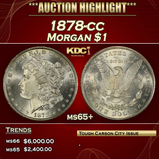1878-cc Morgan Dollar $1 ms65+ SEGS