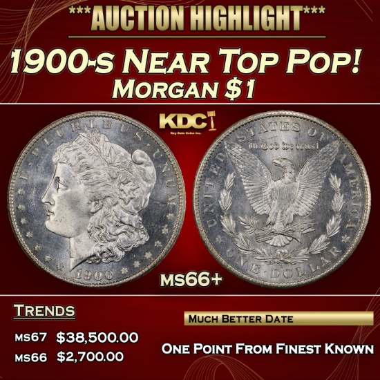 1900-s Morgan Dollar Near Top Pop! $1 ms66+ SEGS