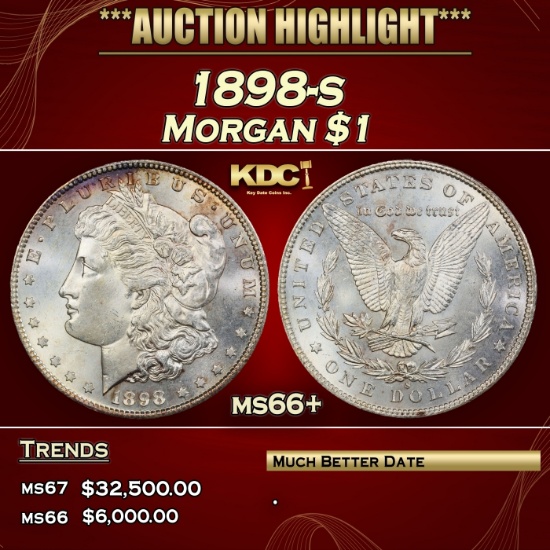 1898-s Morgan Dollar $1 ms66+ SEGS