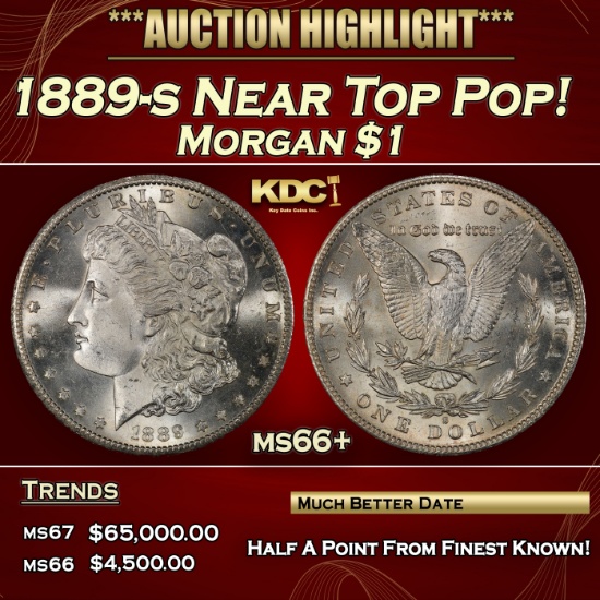 1889-s Morgan Dollar Near Top Pop! $1 ms66+ SEGS
