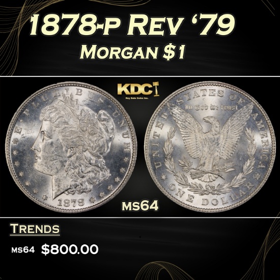 1878-p Rev '79 Morgan Dollar $1 Grades ms64